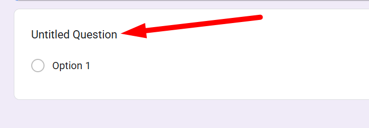 red arrow pointing to “Untitled Question”