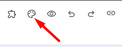 red arrow pointing to the Palette icon