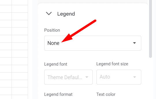 red arrow pointing to ‘None’ position in ‘Legend’