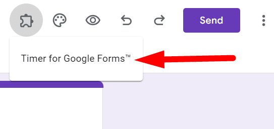 red arrow pointing to “Form Timer” add on