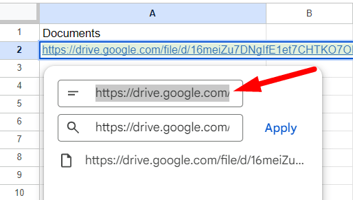 red arrow pointing to text field