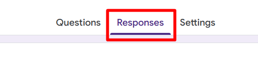 red rectangle highlights the Responses tab