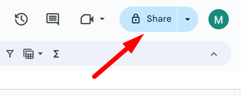 red arrow pointing to ‘Share’ button