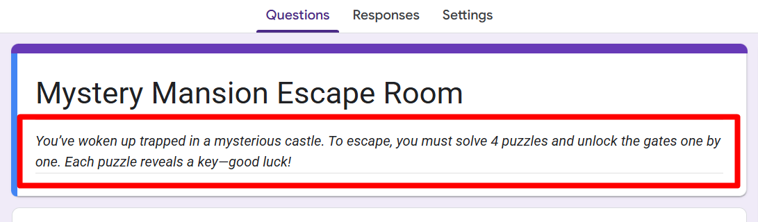 red rectangle highlights Form Description