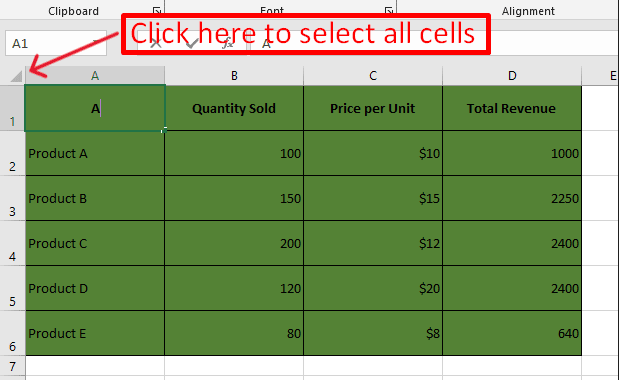 red arrow pointing to “Format Cells” in dropdown menu to lock all cells