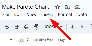 red arrow pointing to ‘Insert’