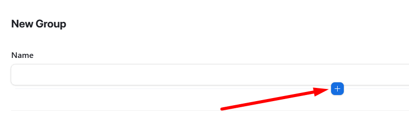 red arrow pointing to add a new filed plus icon