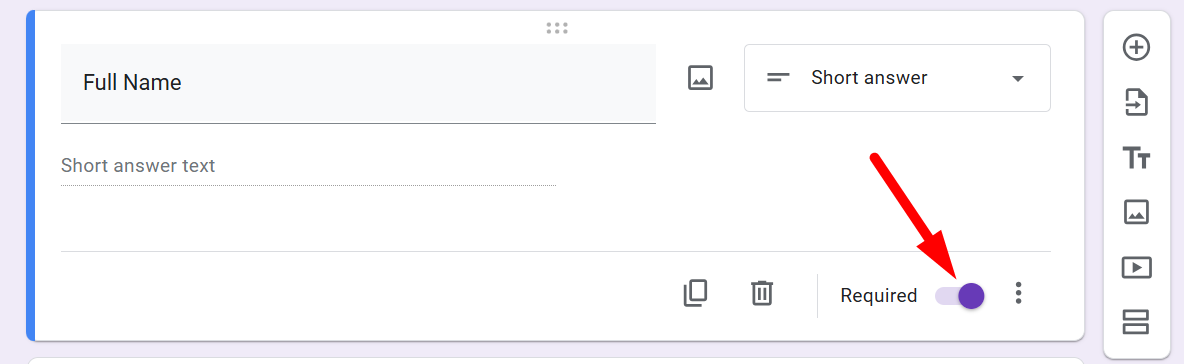 red arrow pointing required toggle