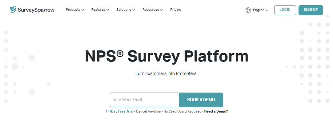 SurveySparrow NPS® Survey landing page