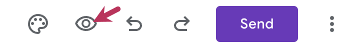 Image of the preview button on google forms