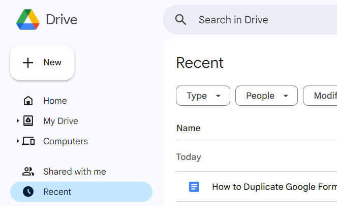 google drive homepage