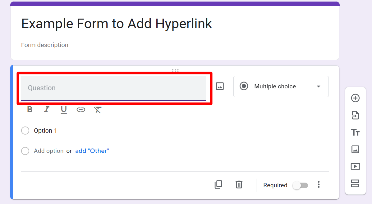 red rectangle highlights the question field