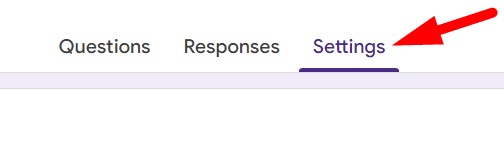 red arrow pointing to ‘Settings’ tab