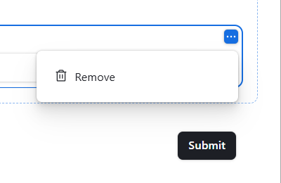 field remove button is appearing