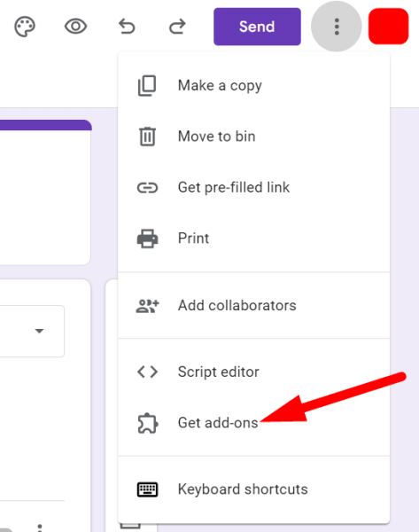 red arrow pointing to "Get add-ons"