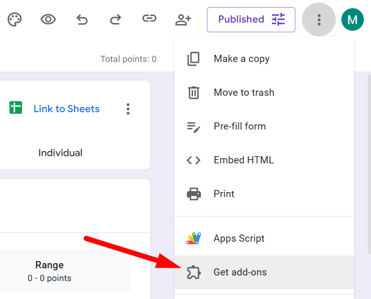 red arrow pointing to Get add-ons