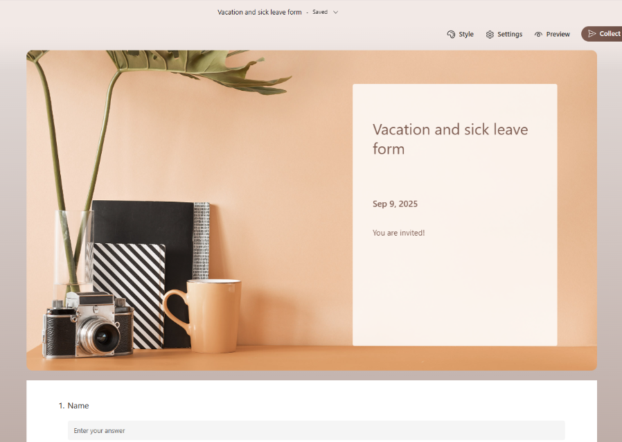 Vacation & Sick Leave Form Template