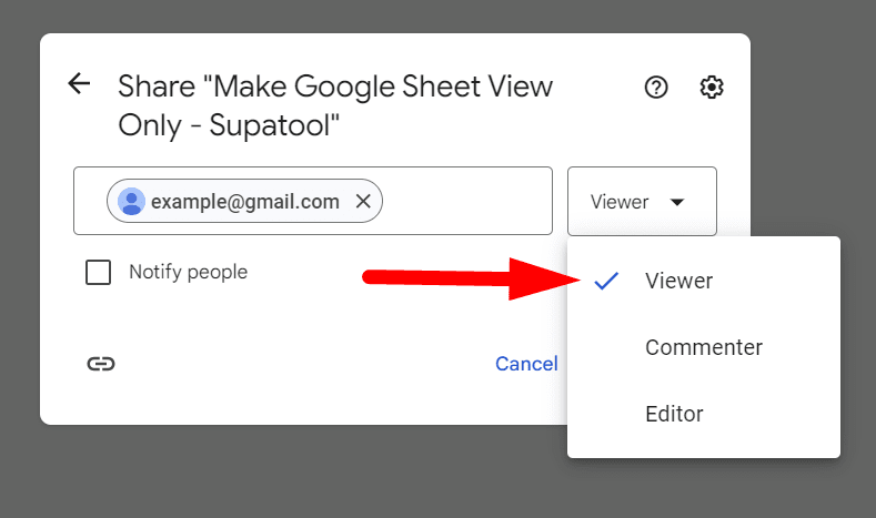 red arrow pointing to ‘Viewer’ from the dropdown menu