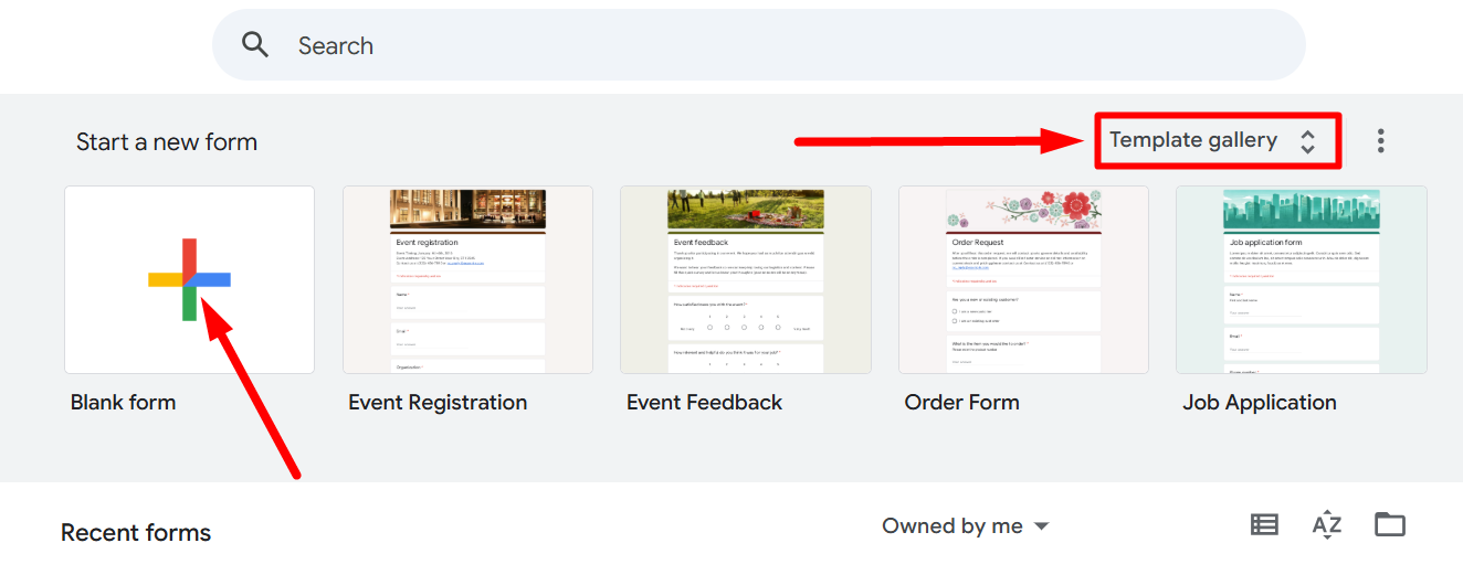 red arrow pointing Blank form icon red arrow pointing Blank form icon