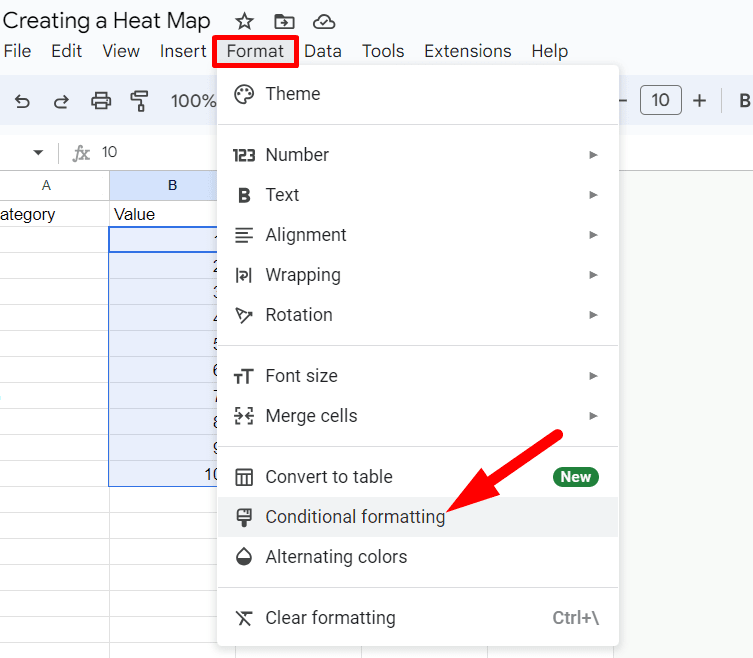 How to Create a Heat Map in Google Sheets (2 Methods)