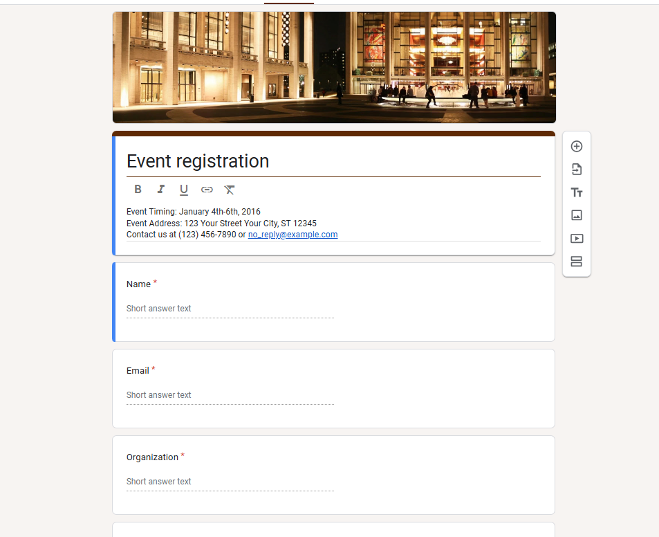 Event Registration Form template of Google form Event Registration Form template of Google form
