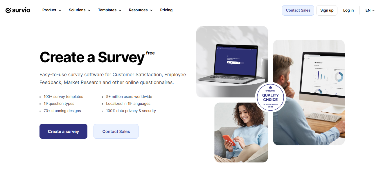 Survio NPS® Survey landing page