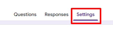 red rectangle highlights the ‘Settings’ tab