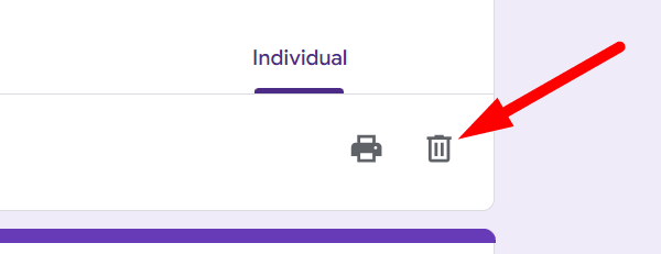 red arrow pointing to trash box
