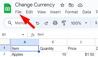 red arrow pointing to ‘File’