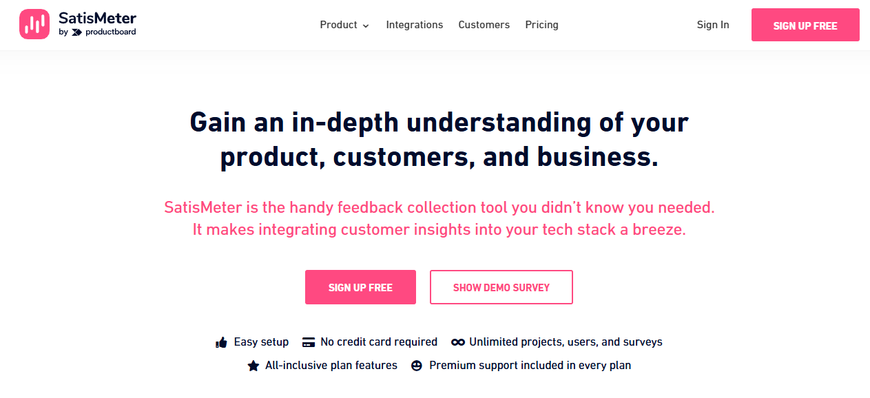 SatisMeter NPS® Survey landing page